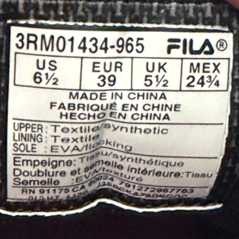 Fila Women's Size 6 1/2 Running Sneakers Black Pink Purple Gradient‎ 0633